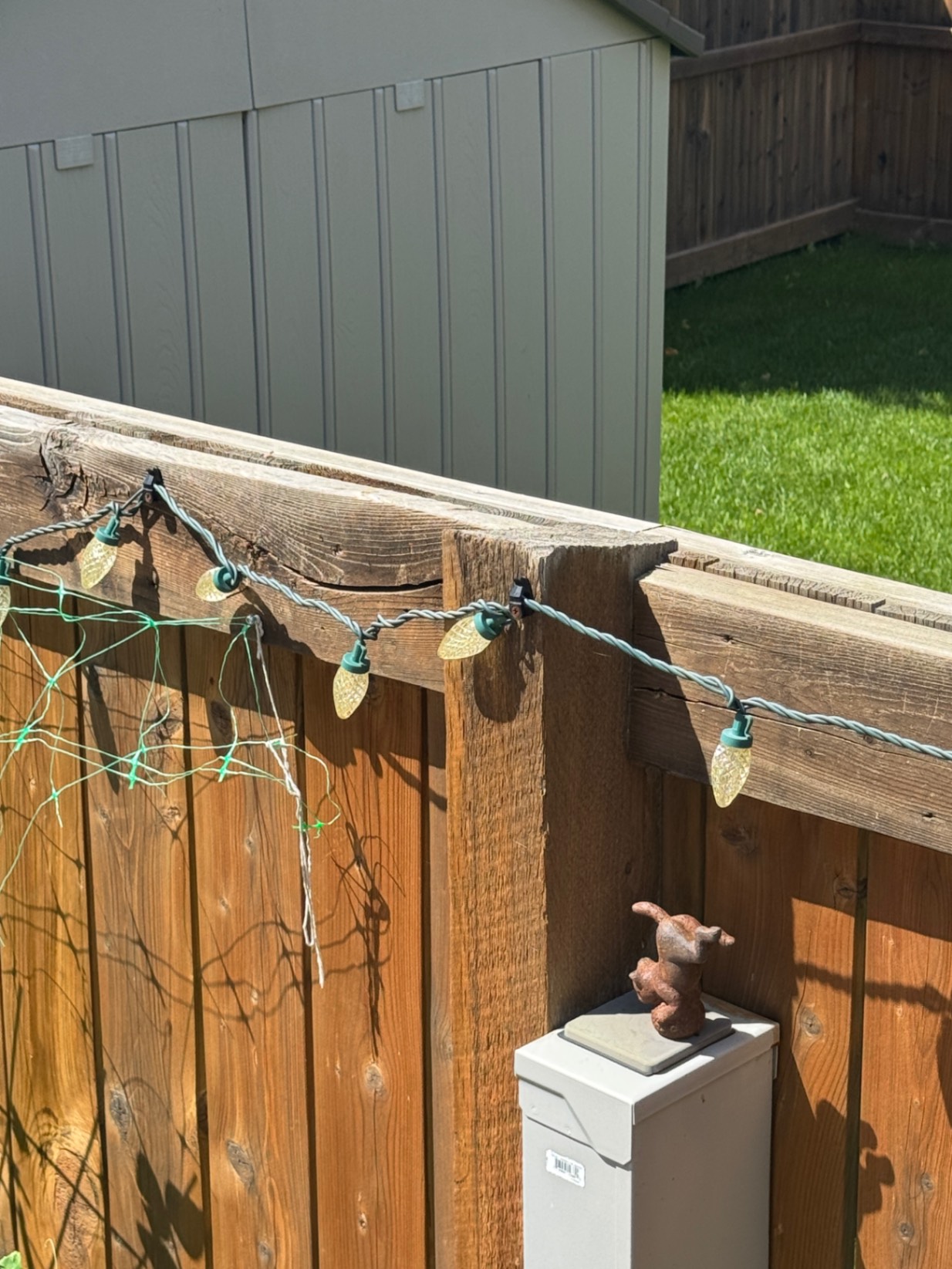Customer-submitted photo of a failing fence estimated at 3–7 years old (example 3)